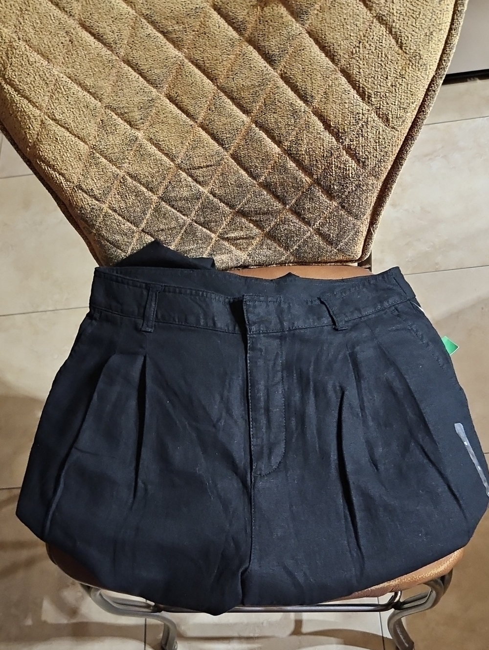 Gap 365 High Rise Linen Blend Trouser Pants Wide Leg Black Pleated NWT - Picture 5 of 5